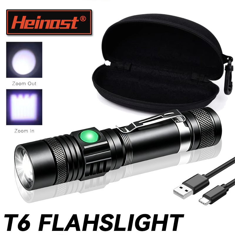 Outdoor Lighting Black - T6 LED Şarj Edilebilir El Feneri,