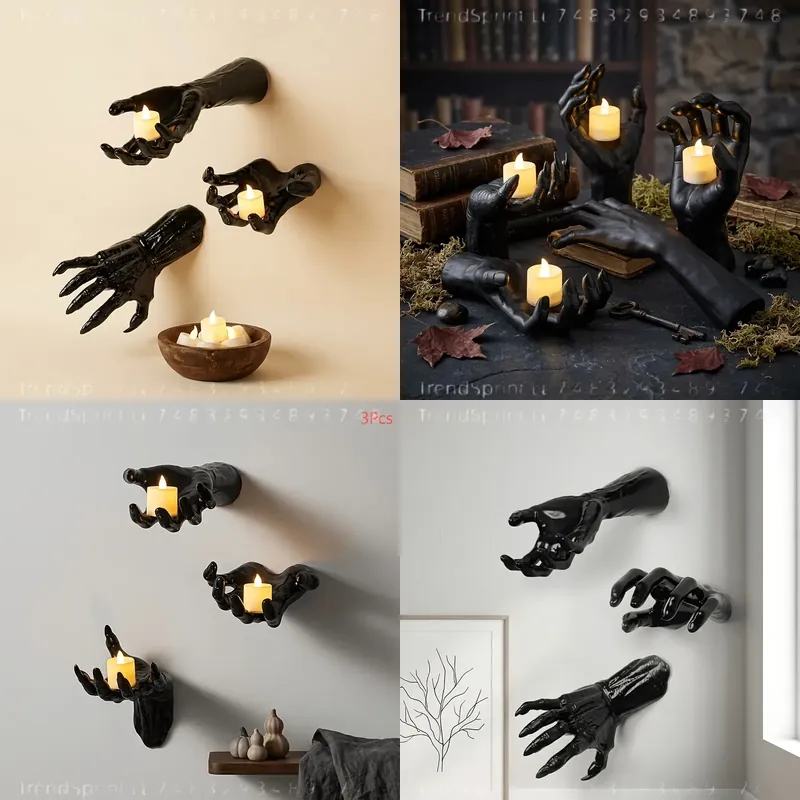 Outdoor Lighting Black - 3 Adet Cadılar Bayramı Duvar Dekorasyonu