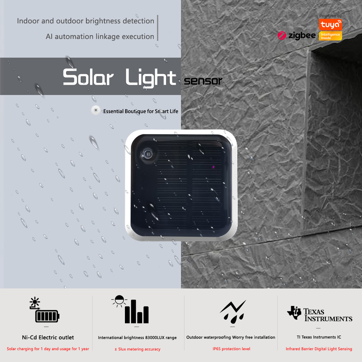 Outdoor Lighting Ip65 - Tuya Zigbee Güneş Işığı Sensörü Su